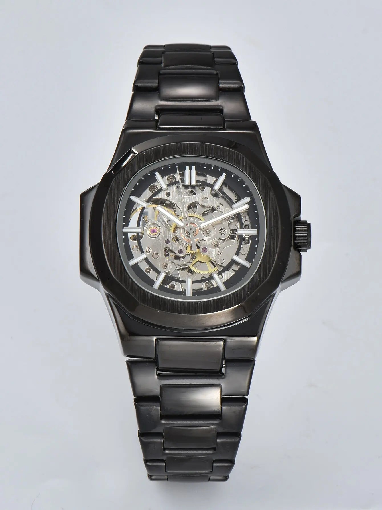 HOT SALE Automatic Mechanical Men Watch Wholesale No Logo Waterproof Skeleton Business Stainless Steel Gift Watch