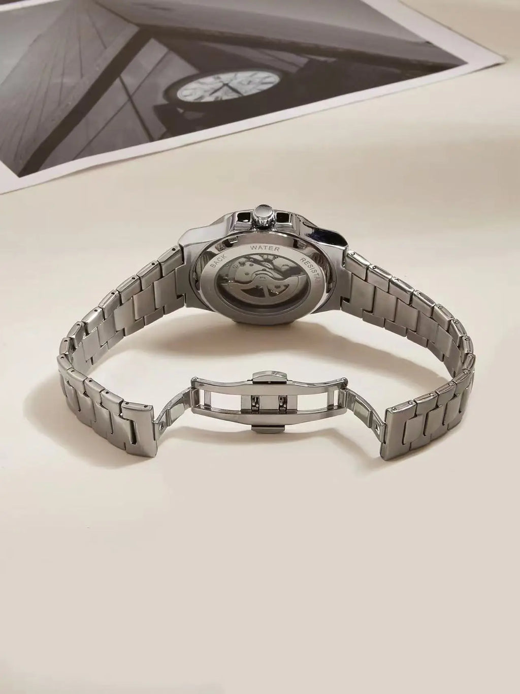 HOT SALE Automatic Mechanical Men Watch Wholesale No Logo Waterproof Skeleton Business Stainless Steel Gift Watch