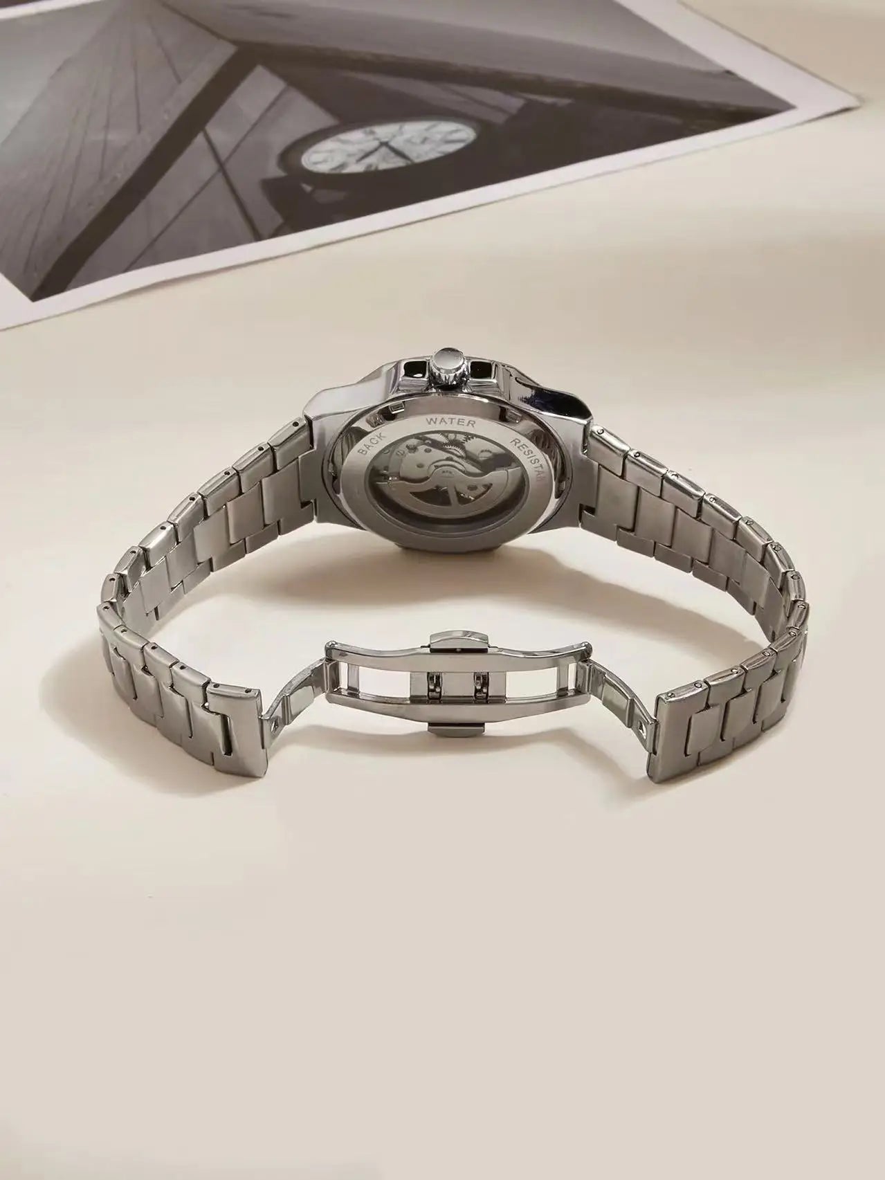 HOT SALE Automatic Mechanical Men Watch Wholesale No Logo Waterproof Skeleton Business Stainless Steel Gift Watch