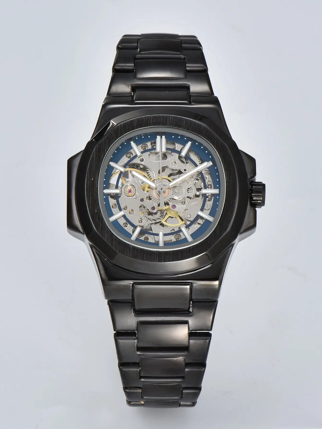 HOT SALE Automatic Mechanical Men Watch Wholesale No Logo Waterproof Skeleton Business Stainless Steel Gift Watch