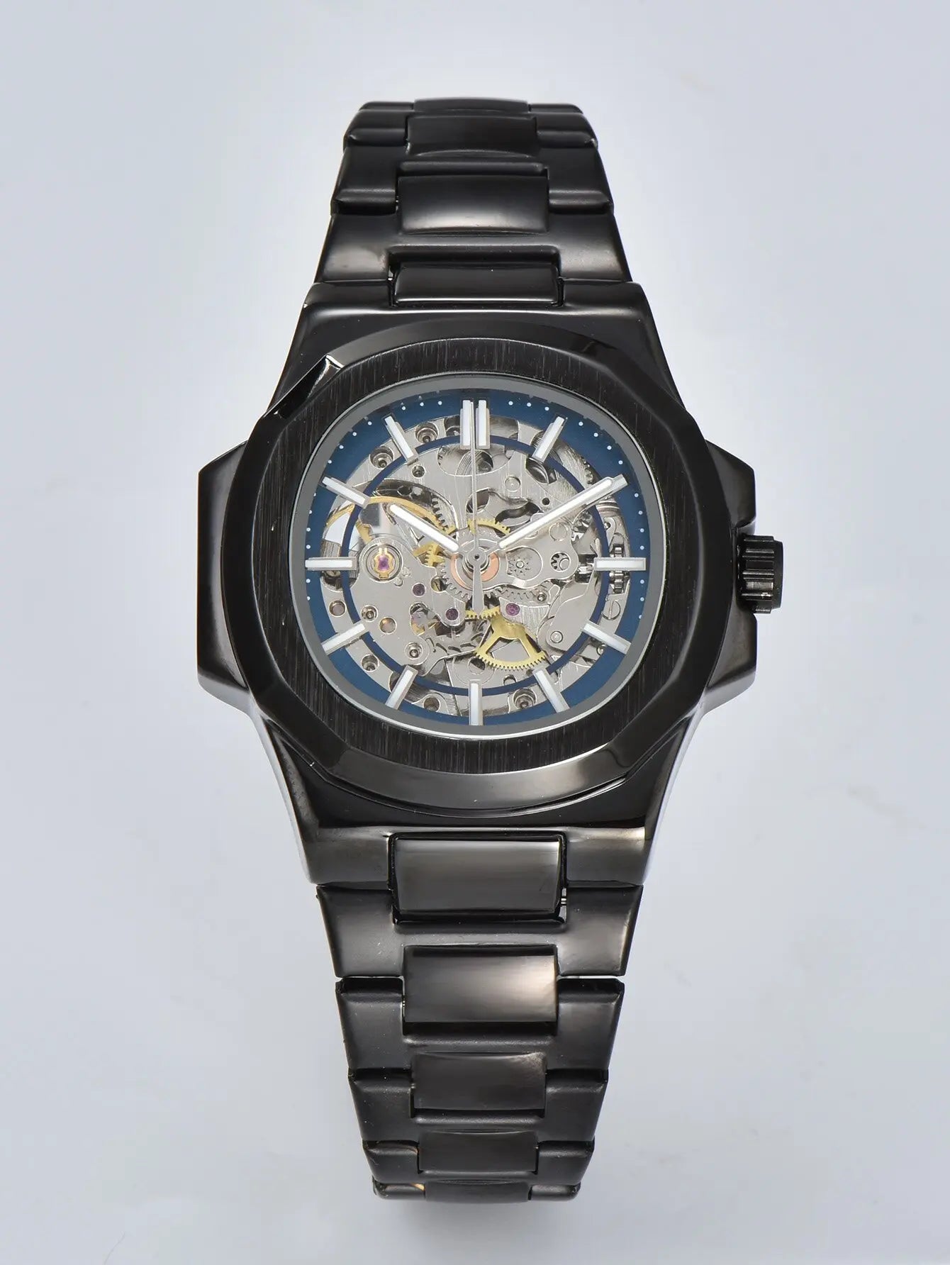 HOT SALE Automatic Mechanical Men Watch Wholesale No Logo Waterproof Skeleton Business Stainless Steel Gift Watch