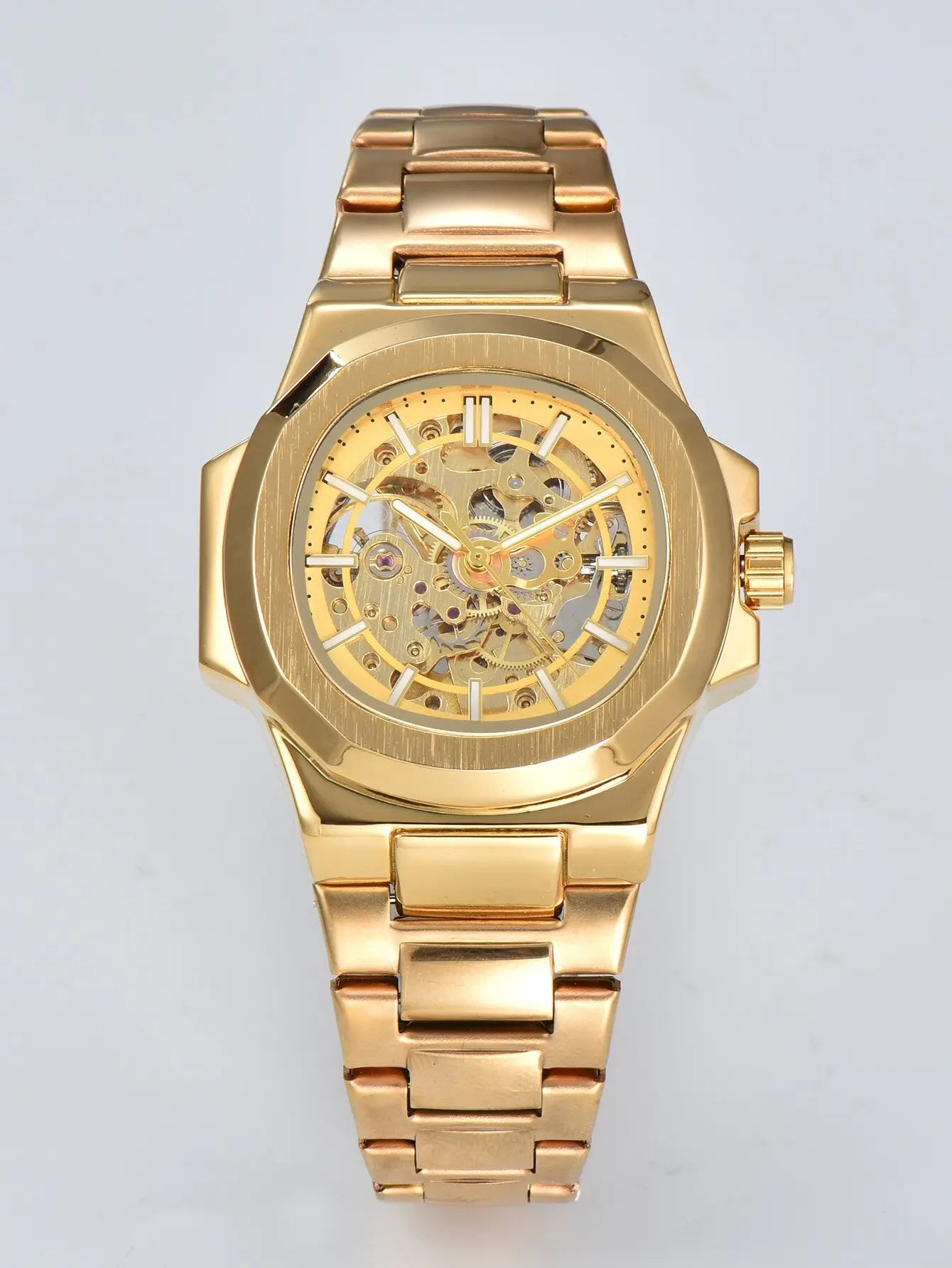 HOT SALE Automatic Mechanical Men Watch Wholesale No Logo Waterproof Skeleton Business Stainless Steel Gift Watch